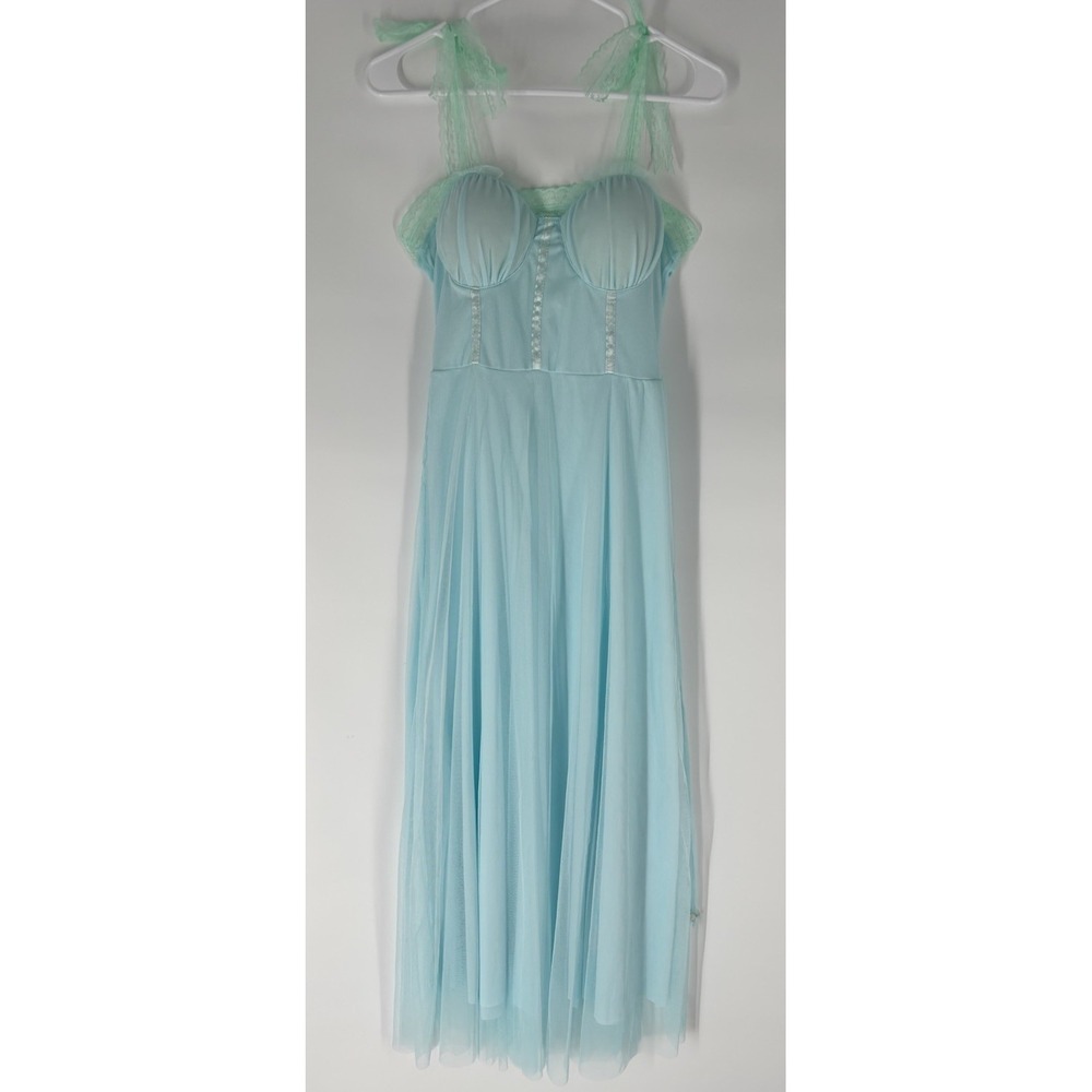 Ethereal‎ Fairy Tulle Corset Maxi Dress Sz S Angel Coquette Lace Romantic Flowy